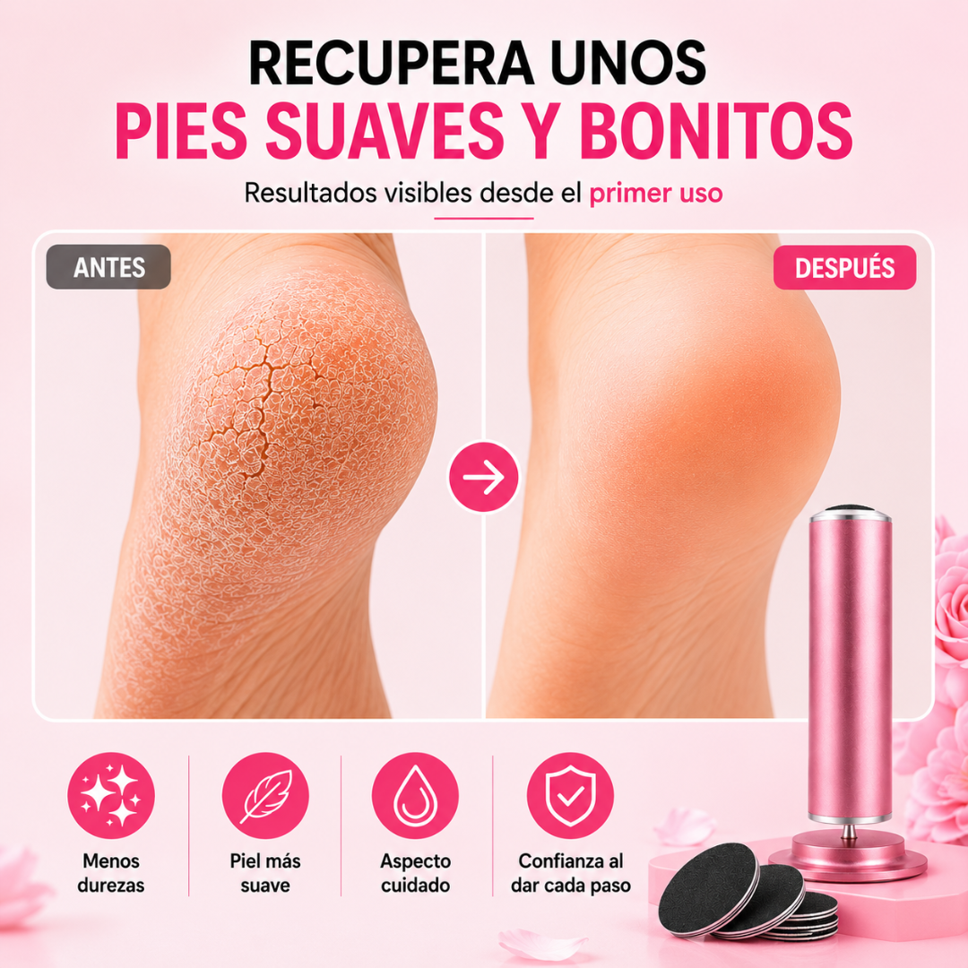 Lima Eléctrica Profesional™ para Pies Agrietados | Pies Suaves en Minutos.