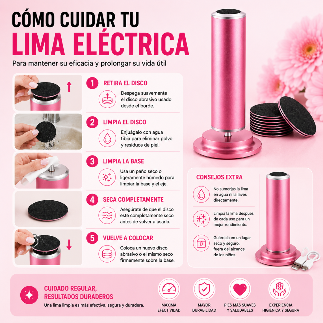 Lima Eléctrica Profesional™ para Pies Agrietados | Pies Suaves en Minutos.